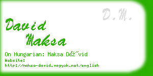 david maksa business card